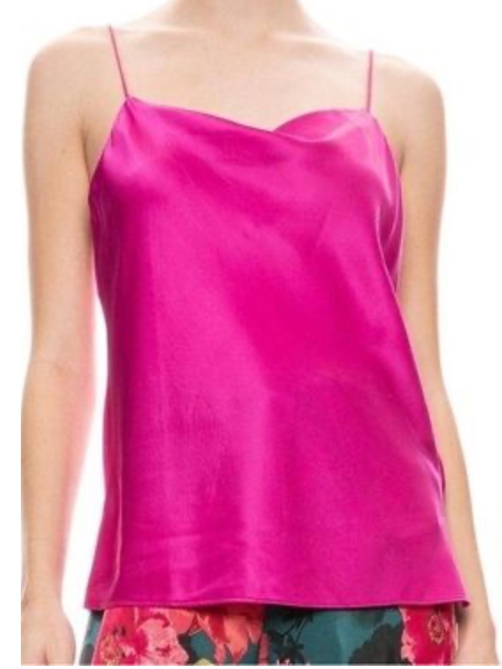 Renee C. Hot Pink Satin Cami